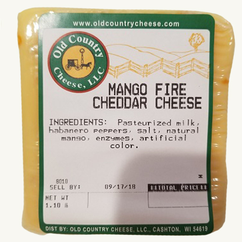 1 lb. Mango Fire Cheddar Cheese