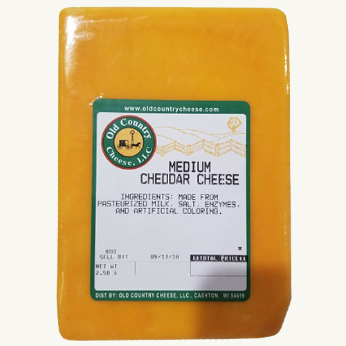 2.5 Pound Medium Cheddar Cheese